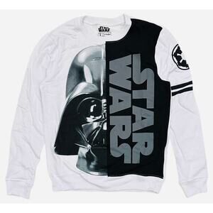 Star Wars Darth Vader Men's Split Stitch Panel Crewneck Fleece Sweatshirt